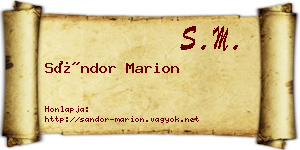 Sándor Marion névjegykártya